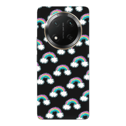Honor Magic 7 Lite Cute rainbows Black Colored Silicone TPU Θήκη
