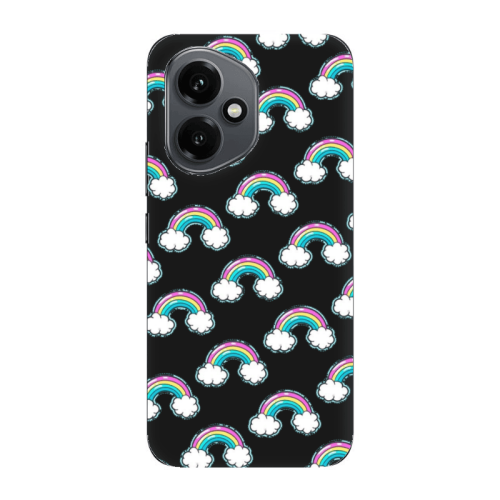 Honor Magic 400 Cute rainbows Black Colored Silicone TPU Θήκη