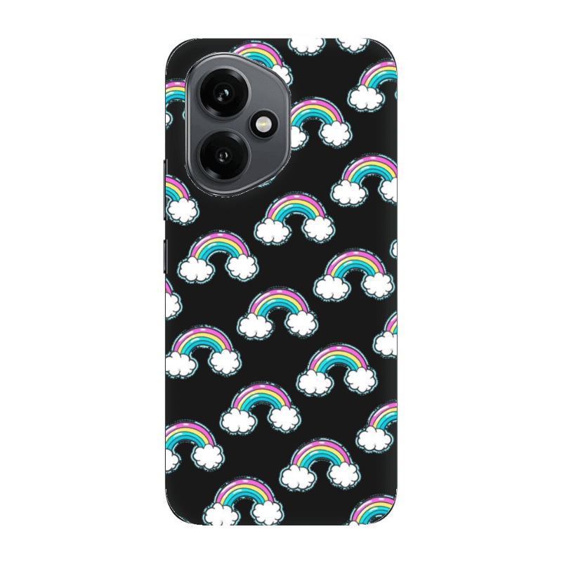 Honor Magic 400 Cute rainbows Black Colored Silicone TPU Θήκη