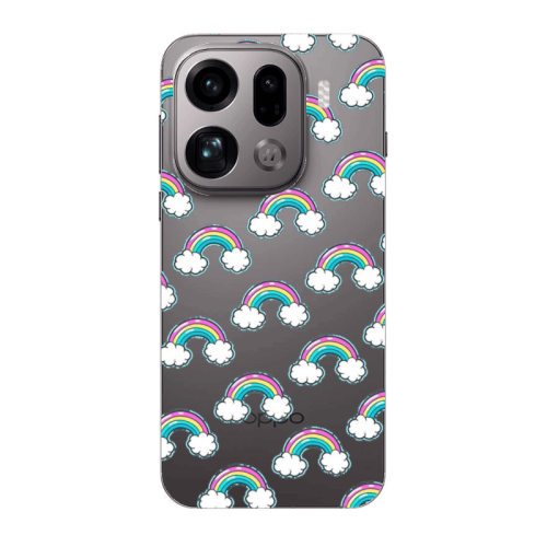 Oppo Find X9 Pro Cute rainbows Transparent Silicone TPU Θήκη