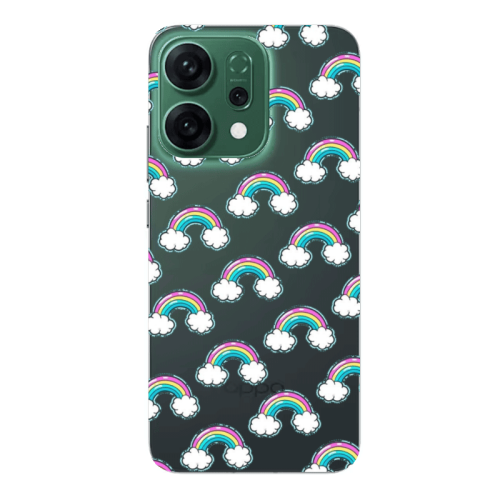 Oppo RENO 14 Cute rainbows Transparent Silicone TPU Θήκη