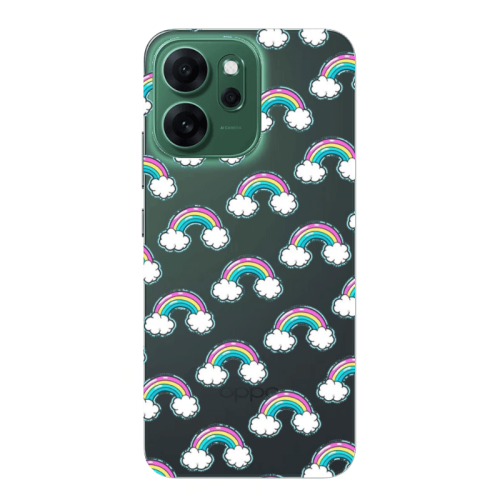 Oppo 14 F Cute rainbows Transparent Silicone TPU Θήκη