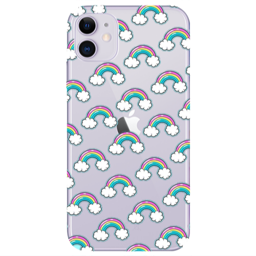 Apple iPhone 11  Cute rainbows Transparent Silicone TPU Θήκη