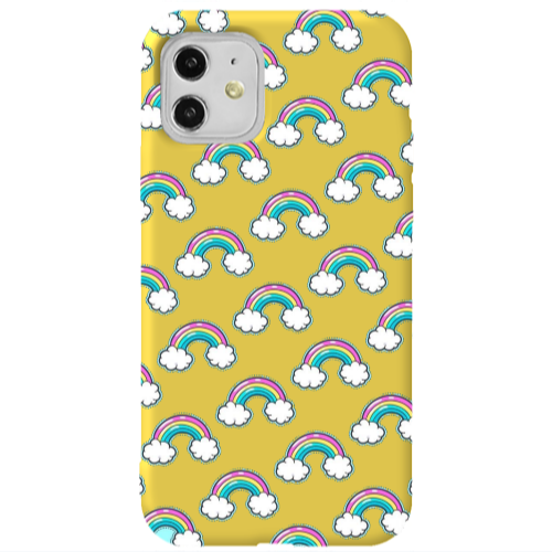 Apple iPhone 11  Cute rainbows Yellow Colored Silicone TPU Θήκη