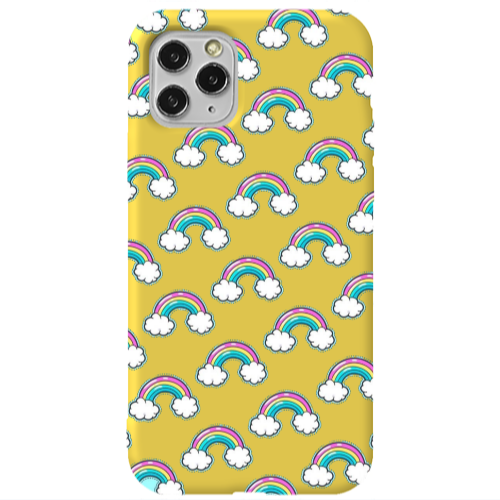 Apple iPhone 11 Pro Cute rainbows Yellow Colored Silicone TPU Θήκη