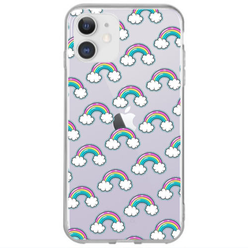 Apple iPhone 12 Cute rainbows Transparent Silicone TPU Θήκη