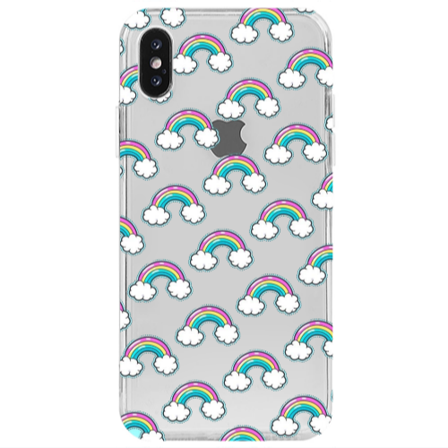 Apple iPhone X Cute rainbows Transparent Silicone TPU Θήκη