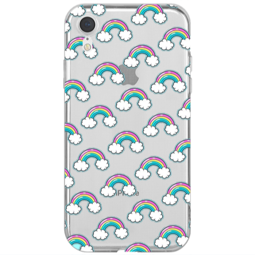 Apple iPhone Xr Cute rainbows Transparent Silicone TPU Θήκη