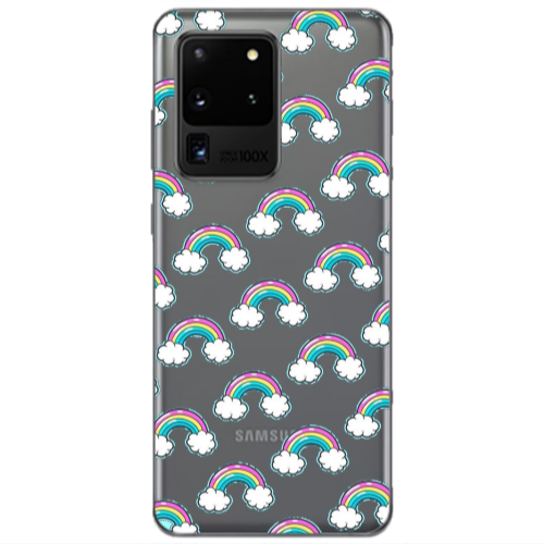 Samsung S20 Ultra Cute rainbows Transparent Silicone TPU Θήκη