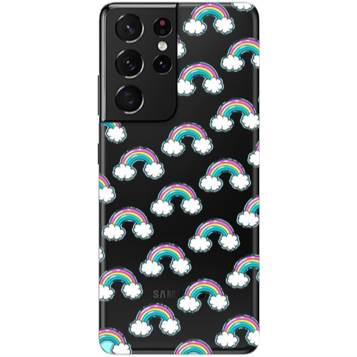 Samsung S21 Ultra Cute rainbows Transparent Silicone TPU Θήκη