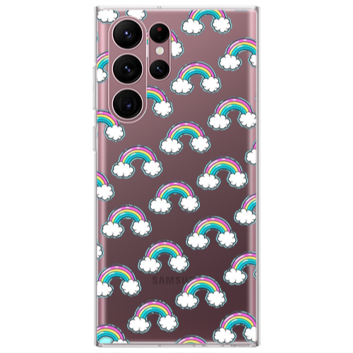 Samsung S22 Ultra Cute rainbows Transparent Silicone TPU Θήκη
