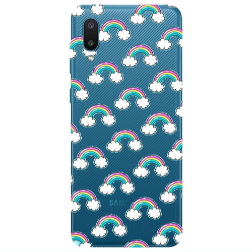 Samsung A02 Cute rainbows Transparent Silicone TPU Θήκη