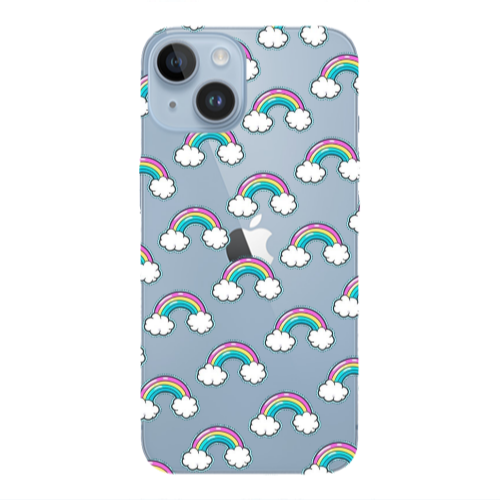 Apple iPhone 14 Plus Cute rainbows Transparent Silicone TPU Θήκη