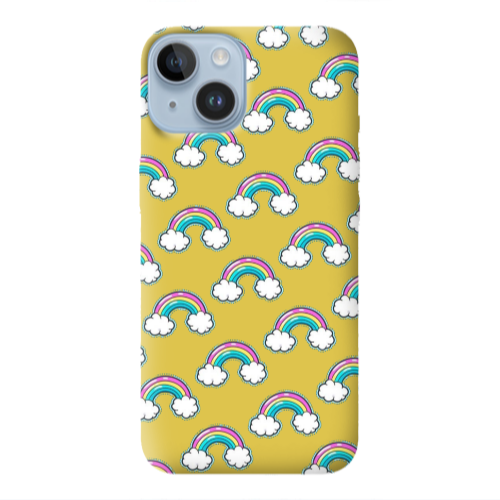 Apple iPhone 14 Plus Cute rainbows Yellow Colored Silicone TPU Θήκη