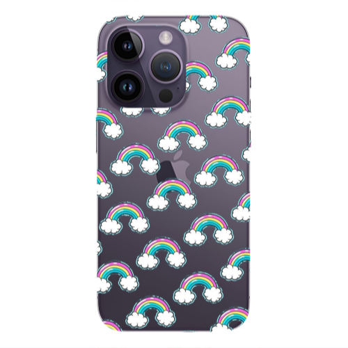 Apple iPhone 14 Pro Max Cute rainbows Transparent Silicone TPU Θήκη