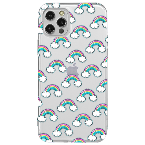Apple iPhone 12 Pro Cute rainbows Transparent Silicone TPU Θήκη