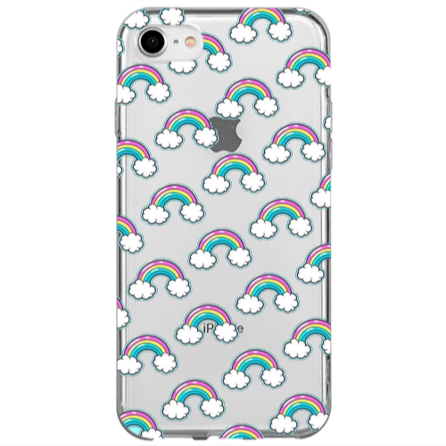 Apple iPhone 7 Cute rainbows Transparent Silicone TPU Θήκη