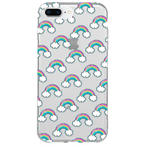 Apple iPhone 7 Plus Cute rainbows Transparent Silicone TPU Θήκη