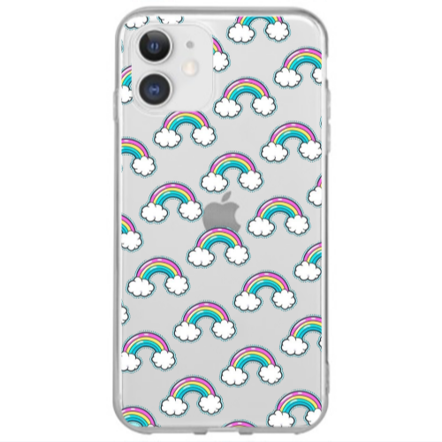 Apple iPhone 12 Mini Cute rainbows Transparent Silicone TPU Θήκη