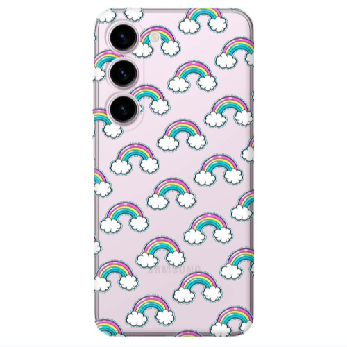 Samsung S23 Cute rainbows Transparent Silicone TPU Θήκη