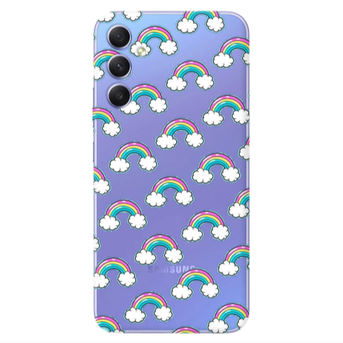 Samsung A34 Cute rainbows Transparent Silicone TPU Θήκη