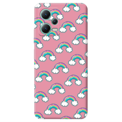 Xiaomi Redmi Note 12 Pro 5G Cute rainbows Pink Colored Silicone TPU Θήκη