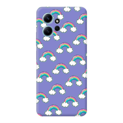 Xiaomi Redmi Note 12 4G Cute rainbows Purple Colored Silicone TPU Θήκη