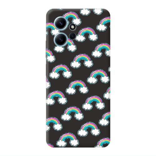 Xiaomi Redmi Note 12 4G Cute rainbows Black Colored Silicone TPU Θήκη
