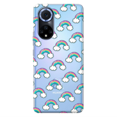 Huawei Nova 9 Cute rainbows Transparent Silicone TPU Θήκη