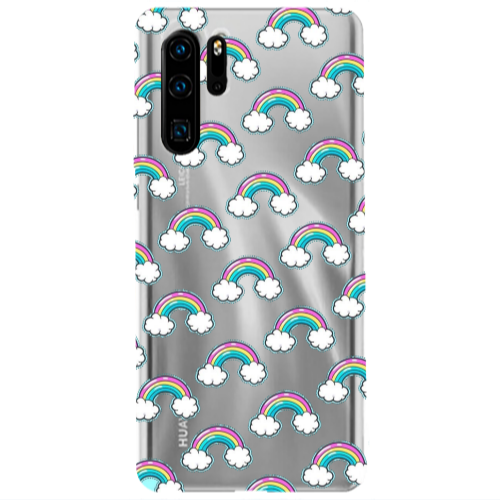 Huawei P30 Pro Cute rainbows Transparent Silicone TPU Θήκη