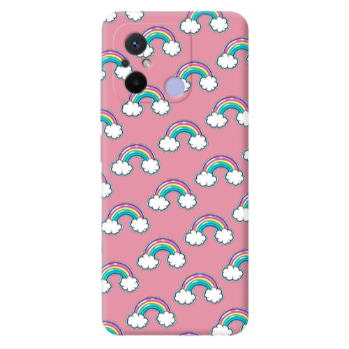 Xiaomi Redmi 12C Cute rainbows Pink Colored Silicone TPU Θήκη