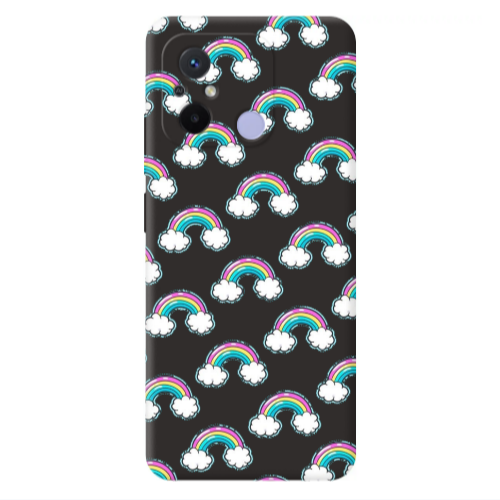 Xiaomi Redmi 12C Cute rainbows Black Colored Silicone TPU Θήκη