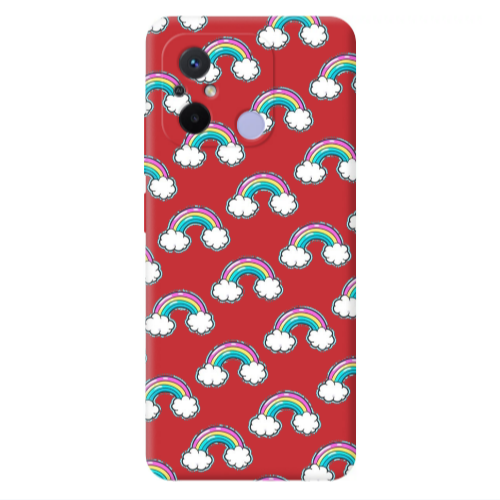 Xiaomi Redmi 12C Cute rainbows Red Colored Silicone TPU Θήκη