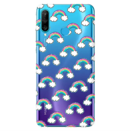 Huawei P30 Lite Cute rainbows Transparent Silicone TPU Θήκη
