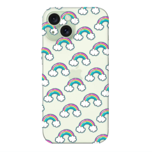 Apple iPhone 15 Plus Cute rainbows Transparent Silicone TPU Θήκη