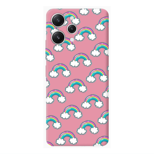 Xiaomi Redmi 12 Cute rainbows Pink Colored Silicone TPU Θήκη