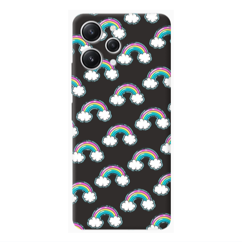 Xiaomi Redmi 12 Cute rainbows Black Colored Silicone TPU Θήκη