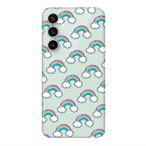 Samsung S23FE Cute rainbows Transparent Silicone TPU Θήκη