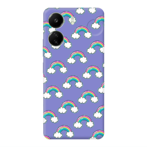 Xiaomi Redmi 13C Cute rainbows Purple Colored Silicone TPU Θήκη