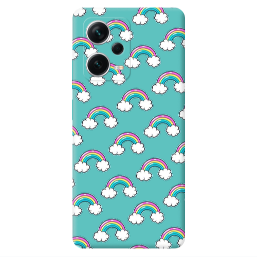 Xiaomi Poco X5 Cute rainbows Turquoise Colored Silicone TPU Θήκη