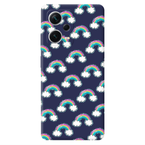 Xiaomi Poco X5 Cute rainbows Dark blue Colored Silicone TPU Θήκη