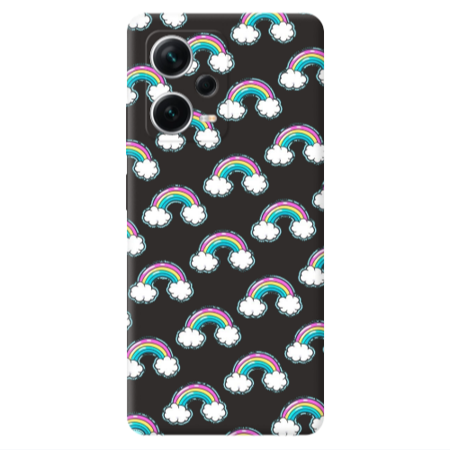 Xiaomi Poco X5 Cute rainbows Black Colored Silicone TPU Θήκη