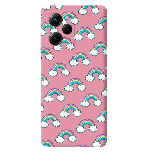 Xiaomi Poco X5 Pro Cute rainbows Pink Colored Silicone TPU Θήκη
