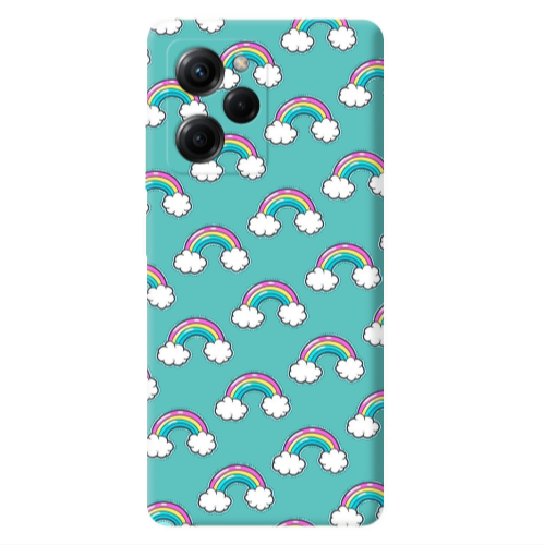 Xiaomi Poco X5 Pro Cute rainbows Turquoise Colored Silicone TPU Θήκη