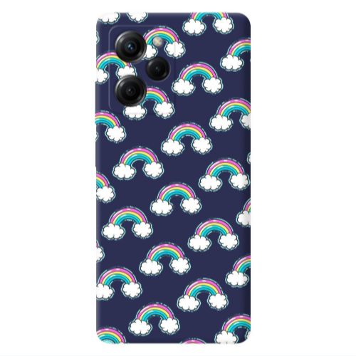Xiaomi Poco X5 Pro Cute rainbows Dark blue Colored Silicone TPU Θήκη
