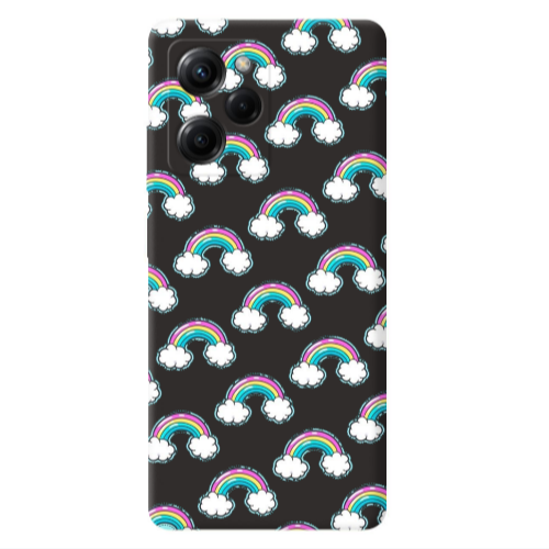 Xiaomi Poco X5 Pro Cute rainbows Black Colored Silicone TPU Θήκη