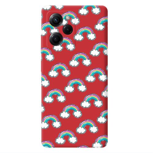 Xiaomi Poco X5 Pro Cute rainbows Red Colored Silicone TPU Θήκη