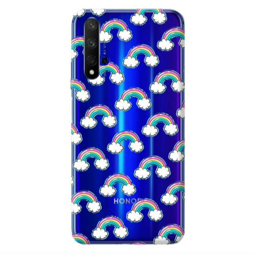 Huawei Nova 5 T Cute rainbows Transparent Silicone TPU Θήκη