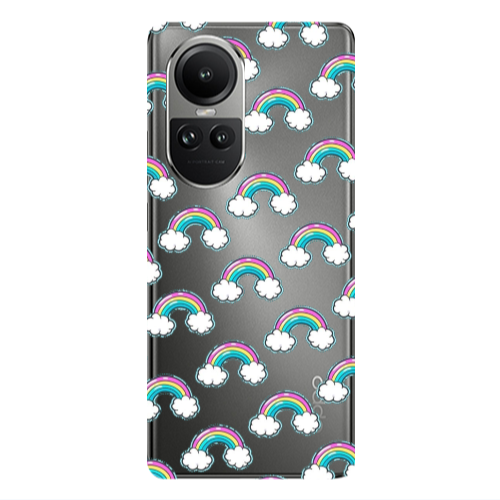 Oppo Reno10 5G Cute rainbows Transparent Silicone TPU Θήκη