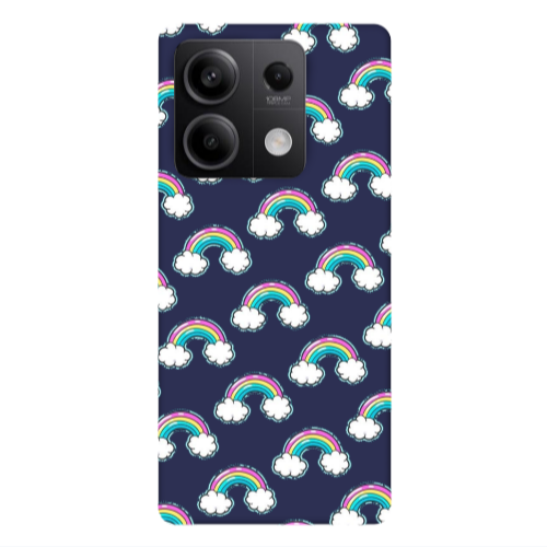 Xiaomi Redmi Note 13 5G Cute rainbows Dark blue Colored Silicone TPU Θήκη